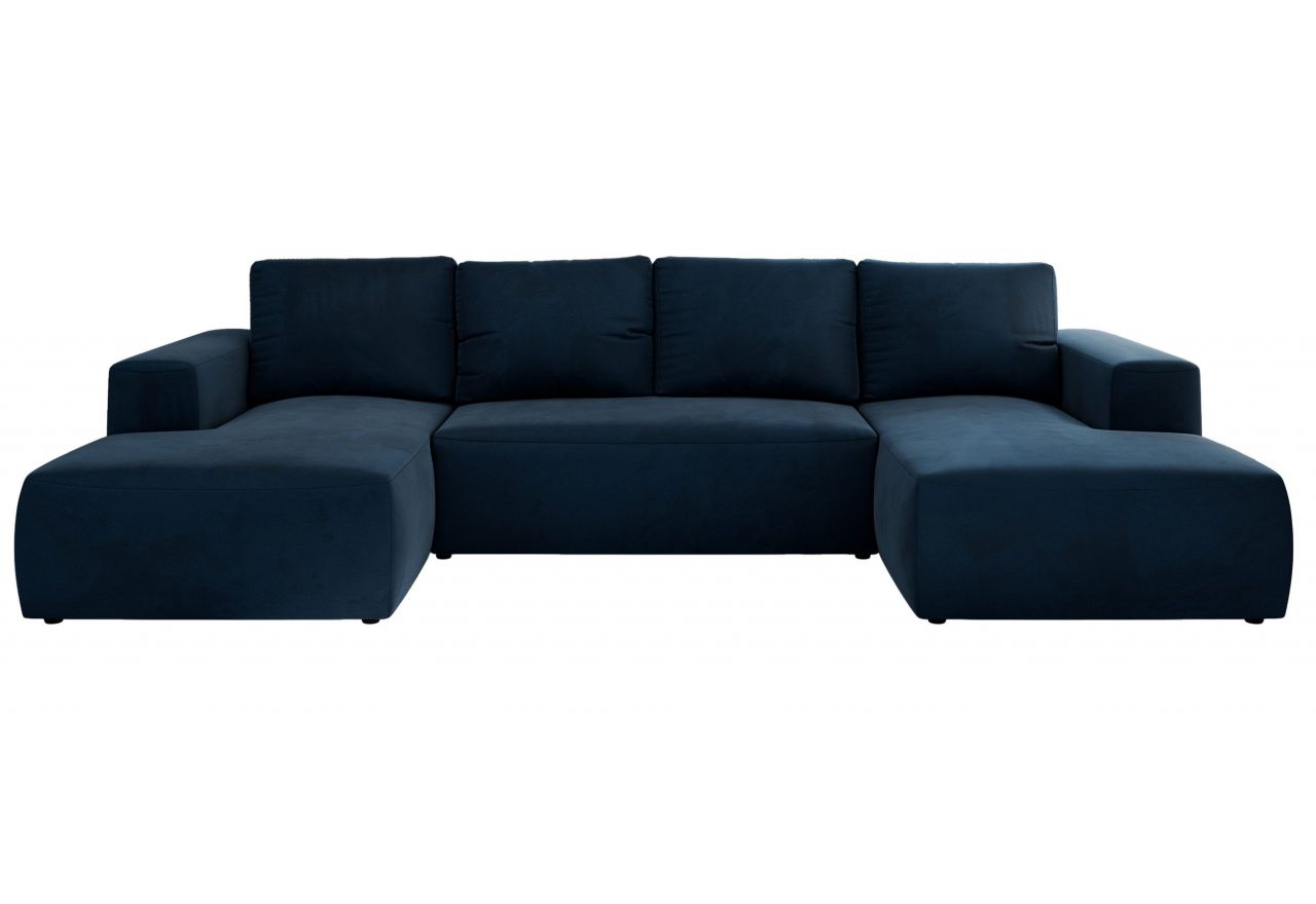Narożnik TRENTINO U - uniwersalny - ciemnoniebieski, welwet