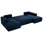 Narożnik TRENTINO U - uniwersalny - ciemnoniebieski, welwet