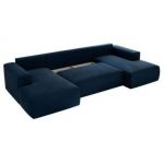 Narożnik TRENTINO U - uniwersalny - ciemnoniebieski, welwet