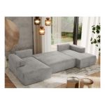 Narożnik TRENTINO U - uniwersalny - jasnoszary, welwet