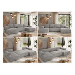 Narożnik TRENTINO U - uniwersalny - jasnoszary, welwet