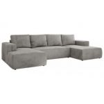 Narożnik TRENTINO U - uniwersalny - jasnoszary, welwet