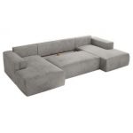 Narożnik TRENTINO U - uniwersalny - jasnoszary, welwet