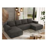 Narożnik TRENTINO U - uniwersalny - ciemnoszary, welwet