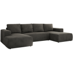 Narożnik TRENTINO U - uniwersalny - ciemnoszary, welwet