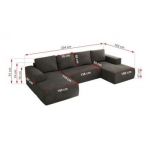 Narożnik TRENTINO U - uniwersalny - ciemnoszary, welwet