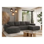 Narożnik TRENTINO U - uniwersalny - ciemnoszary, welwet