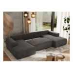 Narożnik TRENTINO U - uniwersalny - ciemnoszary, welwet