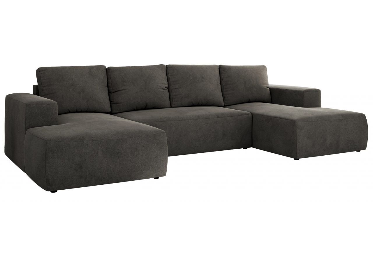 Narożnik TRENTINO U - uniwersalny - ciemnoszary, welwet