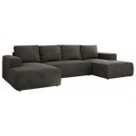 Narożnik TRENTINO U - uniwersalny - ciemnoszary, welwet