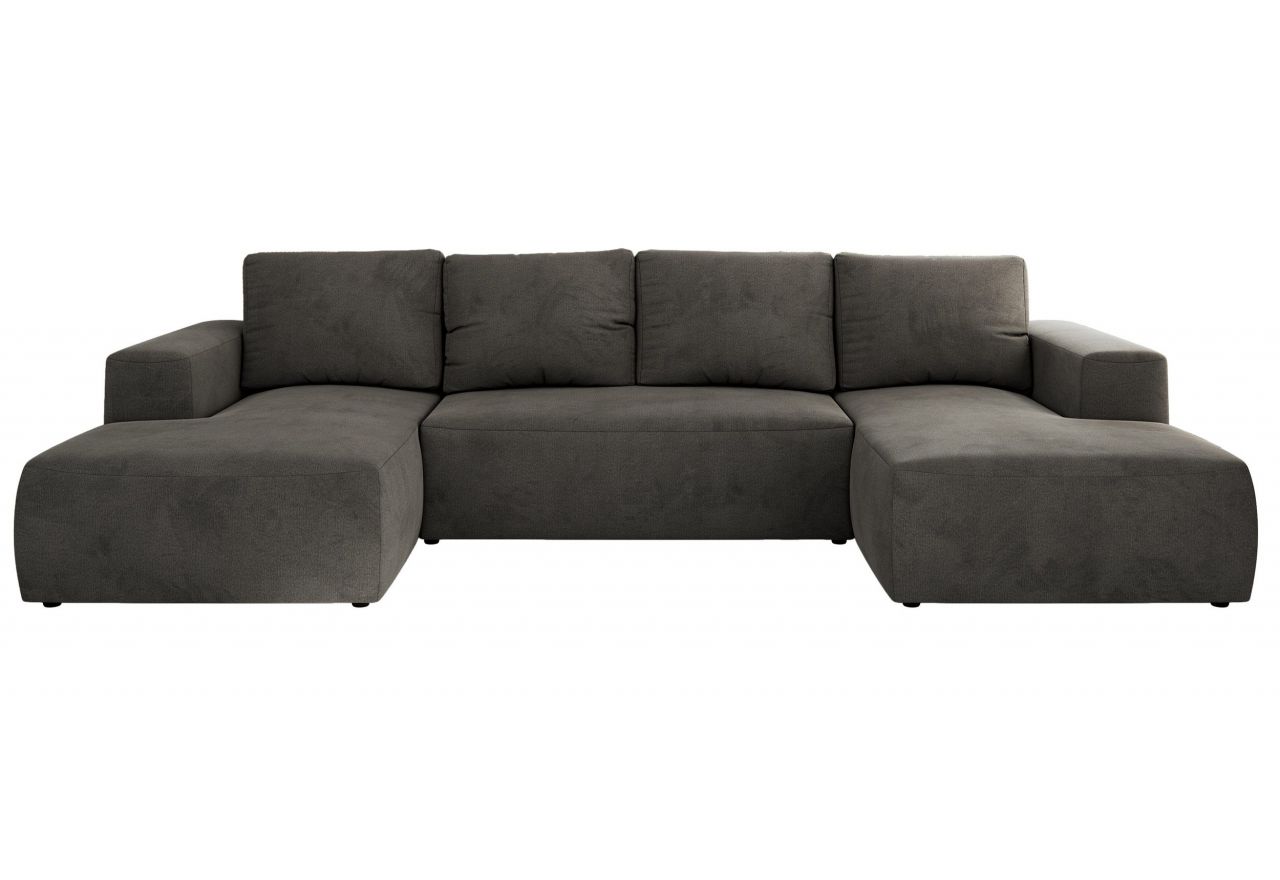 Narożnik TRENTINO U - uniwersalny - ciemnoszary, welwet