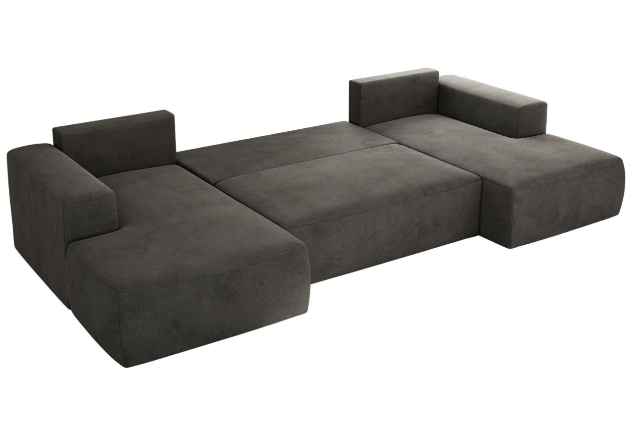 Narożnik TRENTINO U - uniwersalny - ciemnoszary, welwet