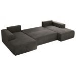 Narożnik TRENTINO U - uniwersalny - ciemnoszary, welwet