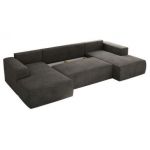 Narożnik TRENTINO U - uniwersalny - ciemnoszary, welwet