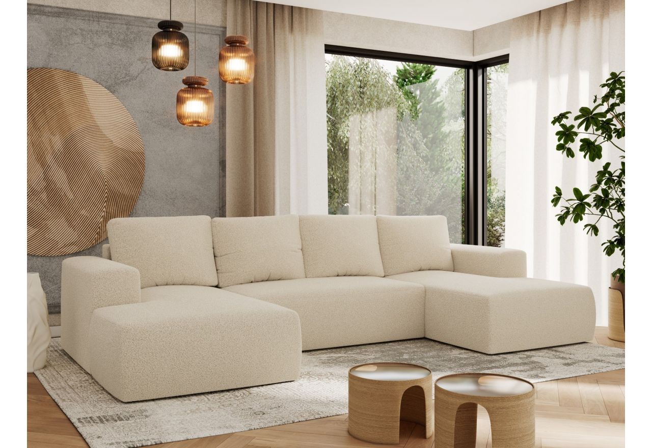 Narożnik TRENTINO U - uniwersalny - kremowy, boucle