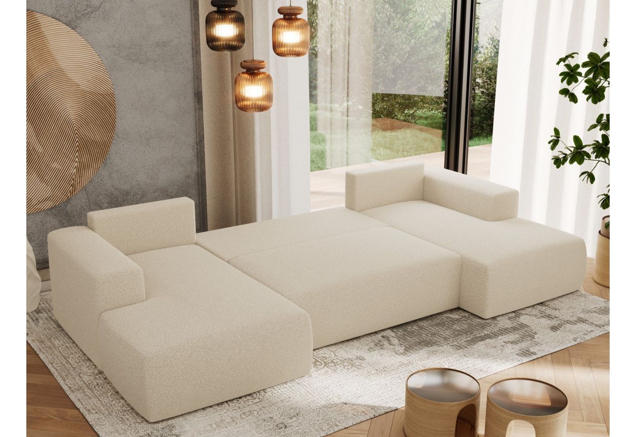 Narożnik TRENTINO U - uniwersalny - kremowy, boucle