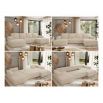 Narożnik TRENTINO U - uniwersalny - kremowy, boucle