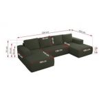 Narożnik TRENTINO U - uniwersalny - zielony, boucle