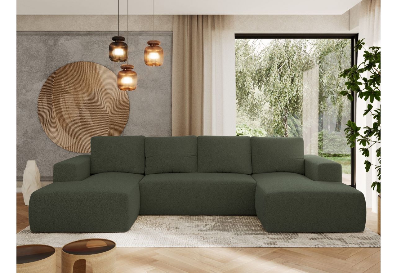 Narożnik TRENTINO U - uniwersalny - zielony, boucle