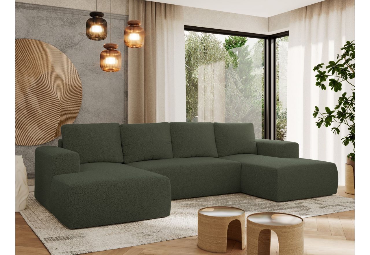 Narożnik TRENTINO U - uniwersalny - zielony, boucle