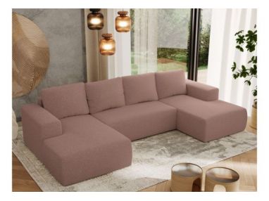 Narożnik TRENTINO U - uniwersalny - różowy, boucle