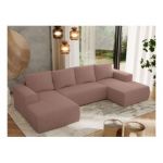 Narożnik TRENTINO U - uniwersalny - różowy, boucle