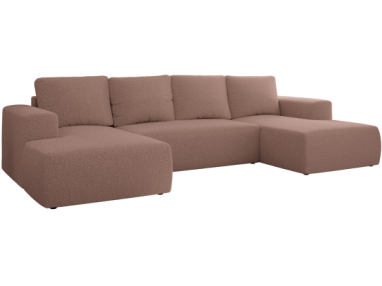 Narożnik TRENTINO U - uniwersalny - różowy, boucle