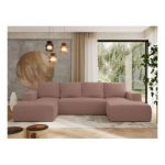 Narożnik TRENTINO U - uniwersalny - różowy, boucle