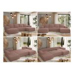 Narożnik TRENTINO U - uniwersalny - różowy, boucle