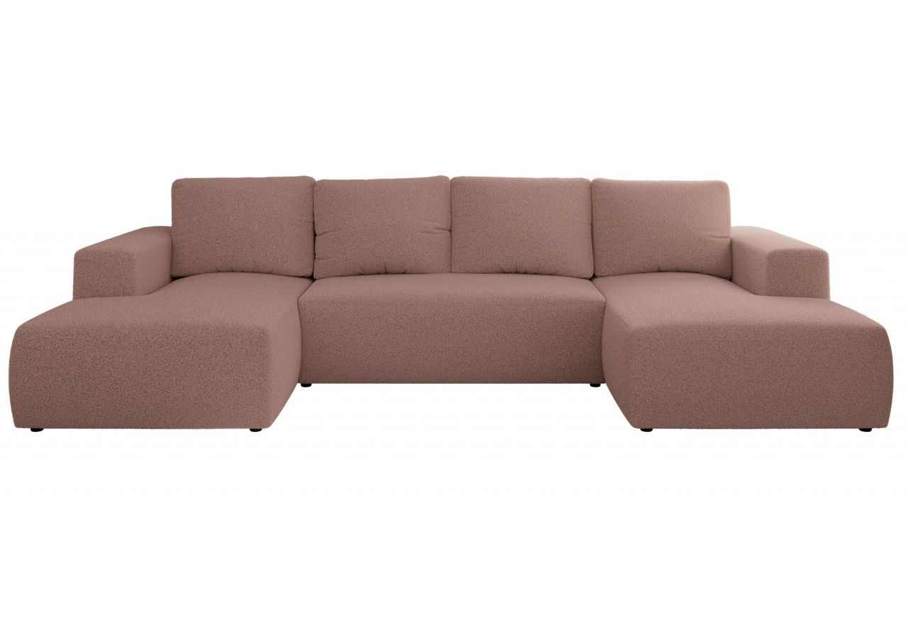 Narożnik TRENTINO U - uniwersalny - różowy, boucle