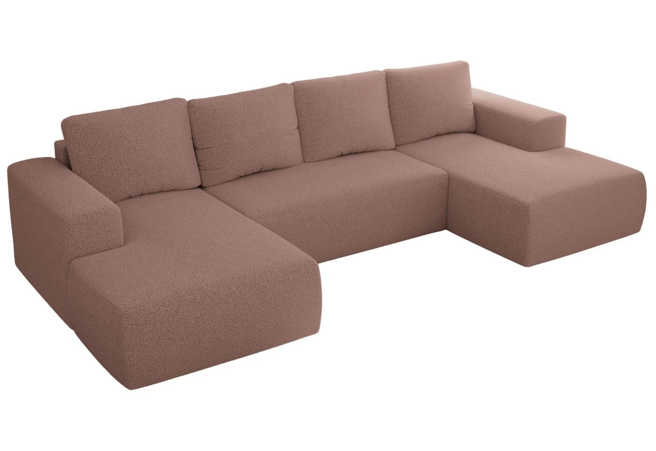 Narożnik TRENTINO U - uniwersalny - różowy, boucle