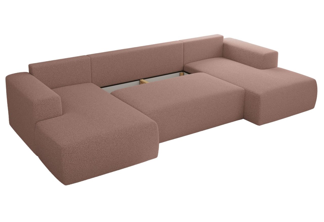 Narożnik TRENTINO U - uniwersalny - różowy, boucle