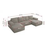 Narożnik TRENTINO U - uniwersalny - jasnoszary, boucle