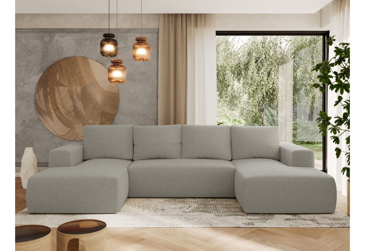 Narożnik TRENTINO U - uniwersalny - jasnoszary, boucle