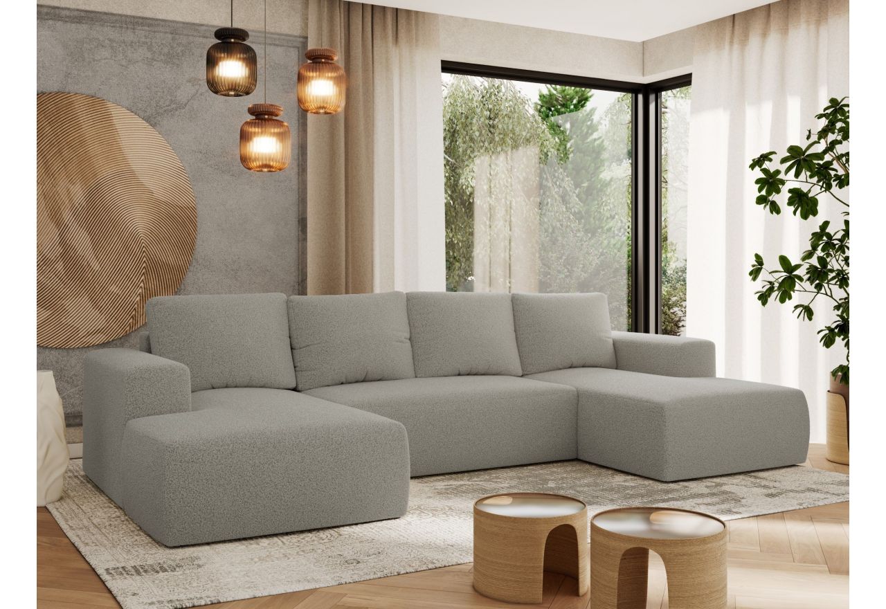 Narożnik TRENTINO U - uniwersalny - jasnoszary, boucle