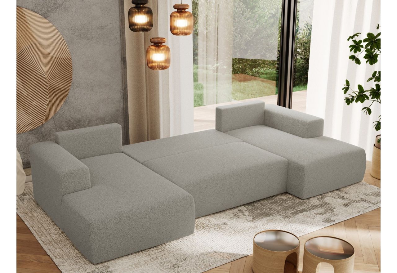 Narożnik TRENTINO U - uniwersalny - jasnoszary, boucle