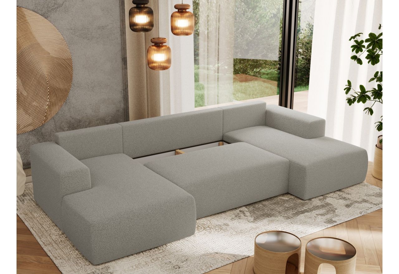 Narożnik TRENTINO U - uniwersalny - jasnoszary, boucle