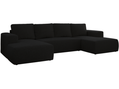 Narożnik TRENTINO U - uniwersalny - czarny, boucle