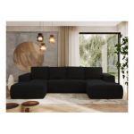 Narożnik TRENTINO U - uniwersalny - czarny, boucle