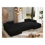 Narożnik TRENTINO U - uniwersalny - czarny, boucle