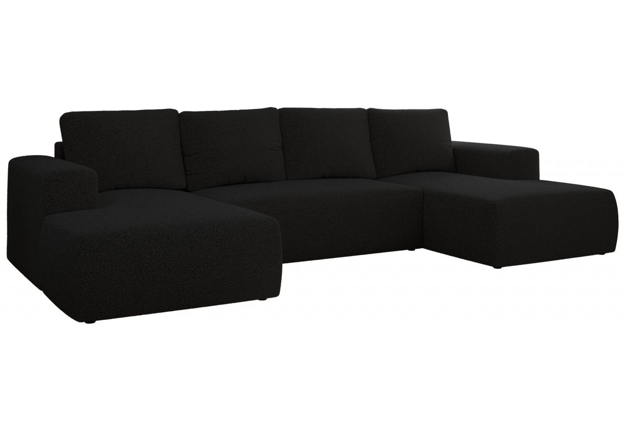 Narożnik TRENTINO U - uniwersalny - czarny, boucle