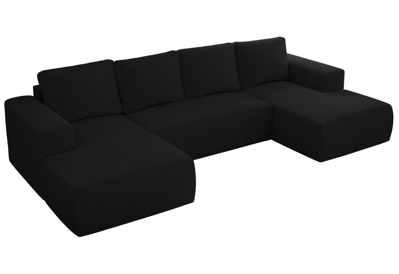 Narożnik TRENTINO U - uniwersalny - czarny, boucle