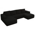 Narożnik TRENTINO U - uniwersalny - czarny, boucle