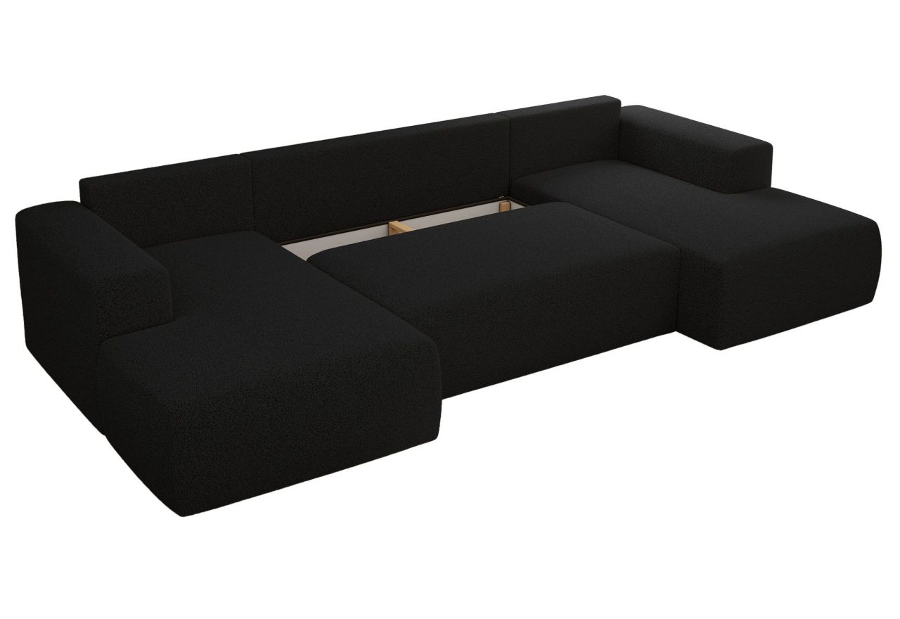 Narożnik TRENTINO U - uniwersalny - czarny, boucle