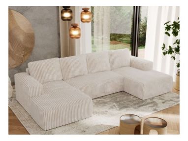 Narożnik TRENTINO U - uniwersalny - beżowy, sztruks