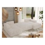 Narożnik TRENTINO U - uniwersalny - beżowy, sztruks