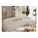 Narożnik TRENTINO U - uniwersalny - beżowy, sztruks