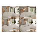 Narożnik TRENTINO U - uniwersalny - beżowy, sztruks