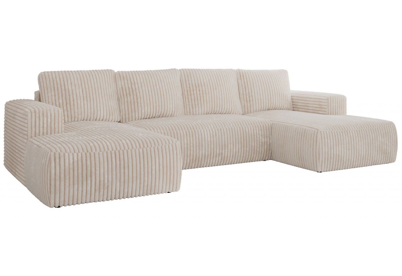 Narożnik TRENTINO U - uniwersalny - beżowy, sztruks