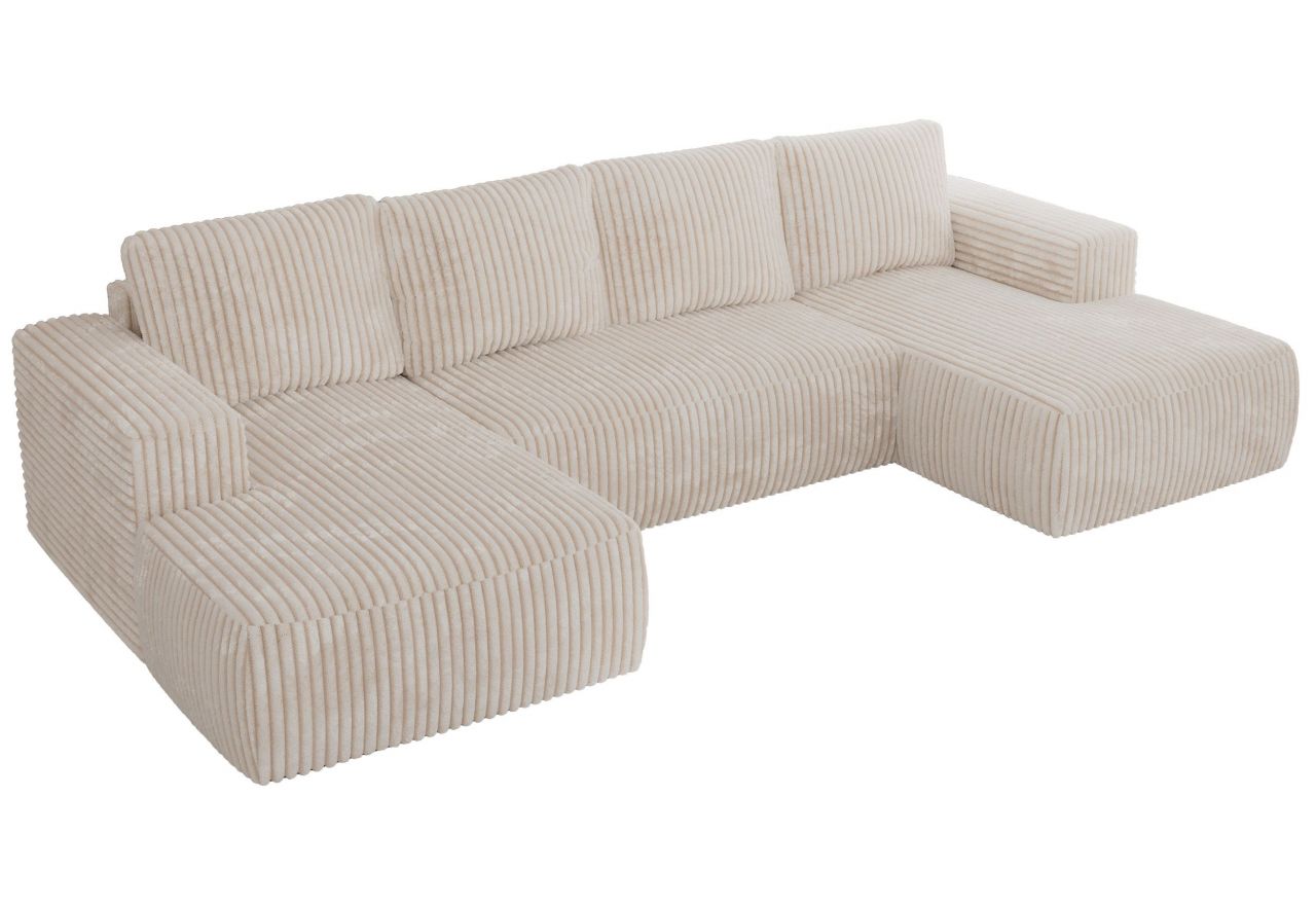 Narożnik TRENTINO U - uniwersalny - beżowy, sztruks